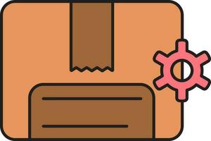 Setting Box Icon In Brown And Pink Color. vector