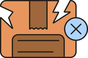 Illustration of Damaged Box Icon In Brown Color. vector