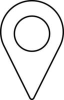 Black Thin Line Art Of Location Icon Or Symbol. vector