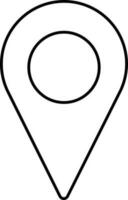 Black Thin Line Art Of Location Icon Or Symbol. vector