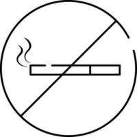 Stroke Style Stop Smoking Circle Icon Or Symbol. vector