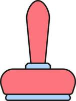 Flat Style Stamper Icon In Red And Blue Color. vector