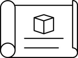 3d modelo papel icono en negro describir. vector