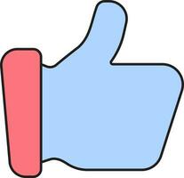 Thumbs Up Or Like Icon In Blue And Pink Color. vector