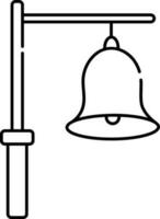 Hanging Bell Stand Icon In Linear Style. vector