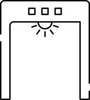 Lineal Style Detector Door Or Gate Icon. vector