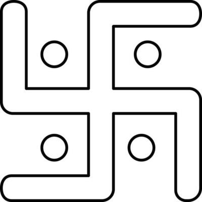 Black thin Line Art Of Swastika Symbol Or Icon.