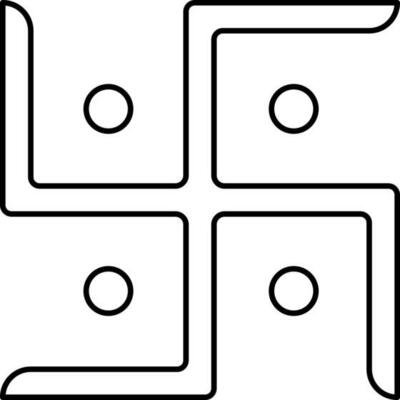 Black Linear Style Swastika Symbol Or Icon.