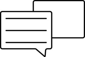 Black Outline Illustration Of Chat Bubbles Icon. vector