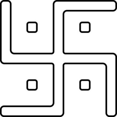 Black thin Line Art Of Swastika Symbol Or Icon.