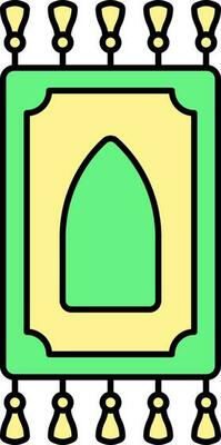 Flat Style Rug Green And Yellow Icon.