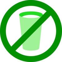 No Drink Icon Or Symbol In Green Color. vector