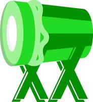 Bedug Drum Stand Flat Icon In Green Color. vector