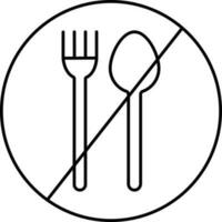 Fasting Icon Or Symbol In Black Line Art. vector