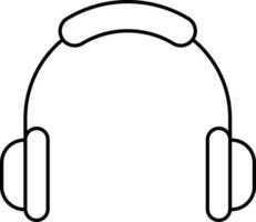 Black Stroke Illustration Of Headphone Icon. vector