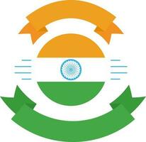 Isolated Indian Flag Circle With Blank Ribbons Background. vector