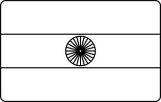 Illustration Indian National Flag Icon In Line Art. vector