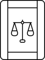 Isolated Law Book Icon In Black Line Art. vector