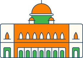 Isolated Rashtrapati Bhavan Icon In Flat Style. vector