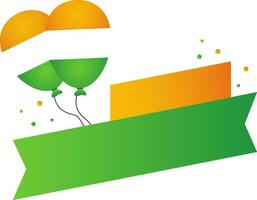 Illustration Of Indian Flag Color Balloons And Copy Space Strip Background. vector