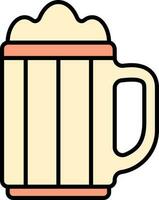Isolated Beer Glass Yellow And Orange Icon. vector