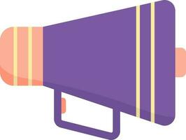 Flat Style Megaphone Icon in Purple And Peach Color. vector