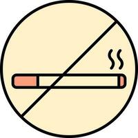 No Smoking Icon Or Symbol In Yellow And Orange Color. vector