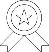 Isolated Star Badge Icon In Line Art. vector