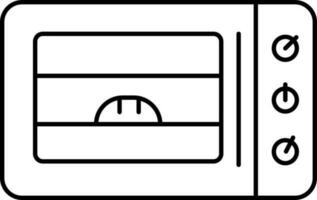 Black Stroke Illustration Of Microwave Icon. vector