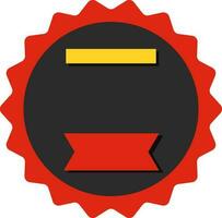 Blank Zigzag Circle Element In Red And Black Color. vector
