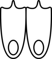 Illustration of Flippers Icon In Linear Style. vector