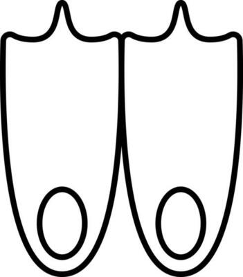 Illustration of Flippers Icon In Linear Style.