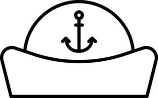 Anchor Symbol Hat Black Stroke Icon. vector