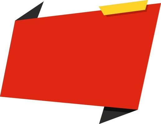 Blank Trifold Paper Element In Red And Black Color.