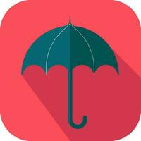 Isolated Umbrella Square Red And Teal Icon. vector