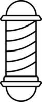 Barber Pole Black Linear Icon. vector