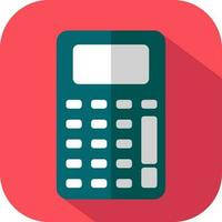 Flat Calculator Red And Teal Square Background. vector