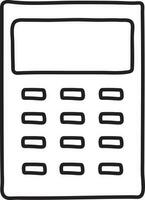 Isolated Calculator Icon In Line Art. vector