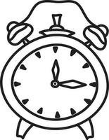 Isolated Alarm Clock Icon In Line Art. vector