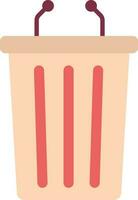 Flat Style Mic Podium Icon In Red And Peach Color. vector