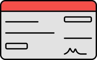 Grey And Red Cheque Icon In Flat Style. vector