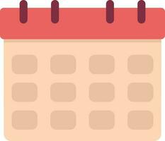 Peach And Red Illustration Of Calendar Icon. vector