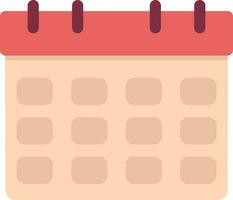 Peach And Red Illustration Of Calendar Icon. vector
