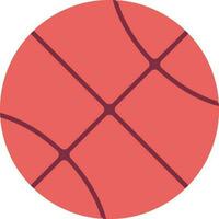 Red Basketball Icon In Flat Style. vector