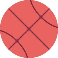 Red Basketball Icon In Flat Style. vector