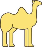 Yellow Illustration Of Silhouette Camel Icon. vector