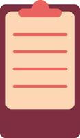 Flat Style Paper Clipboard Colorful Icon. vector