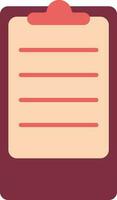 Flat Style Paper Clipboard Colorful Icon. vector