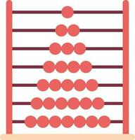 Red Abacus Icon In Flat Style. vector