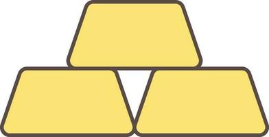 Flat Gold Brick Icon In Yellow Color. vector